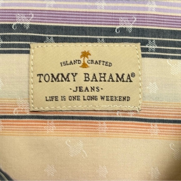 TOMMY BAHAMA Jeans Bars Stripes Sunburst Cotton L/S Button Down Shirt XXL NWT - Picture 4 of 15